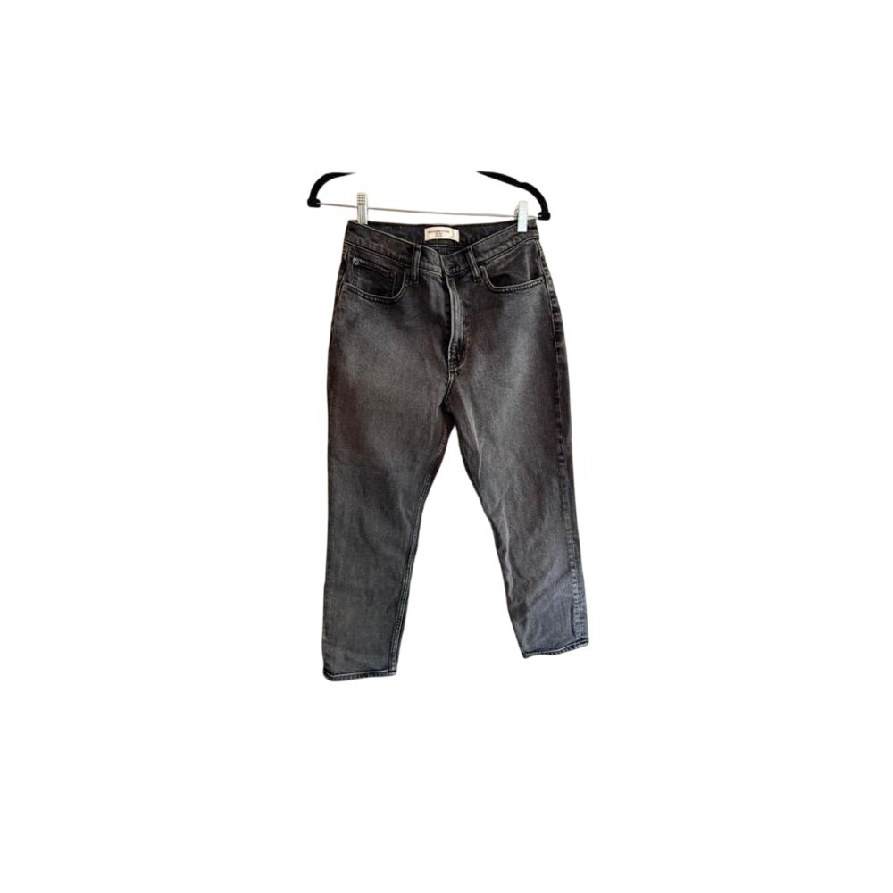 Abercrombie Fitch High Rise Straight Leg Jeans Black Wash Size 4